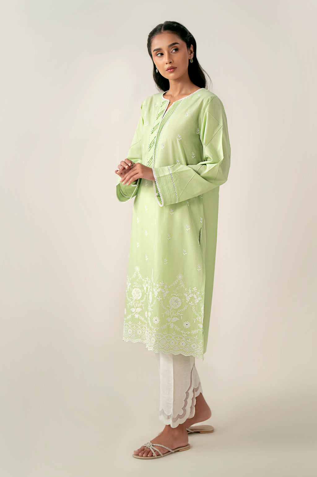 Stitched 1 Piece Embroidered Chikankari Lawn Shirt