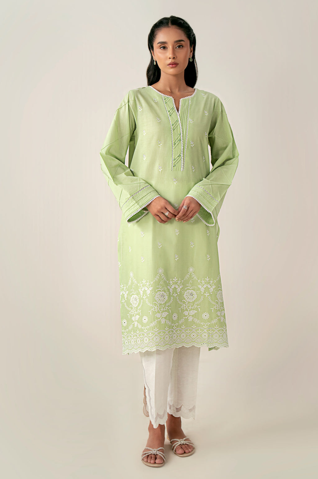 Stitched 1 Piece Embroidered Chikankari Lawn Shirt