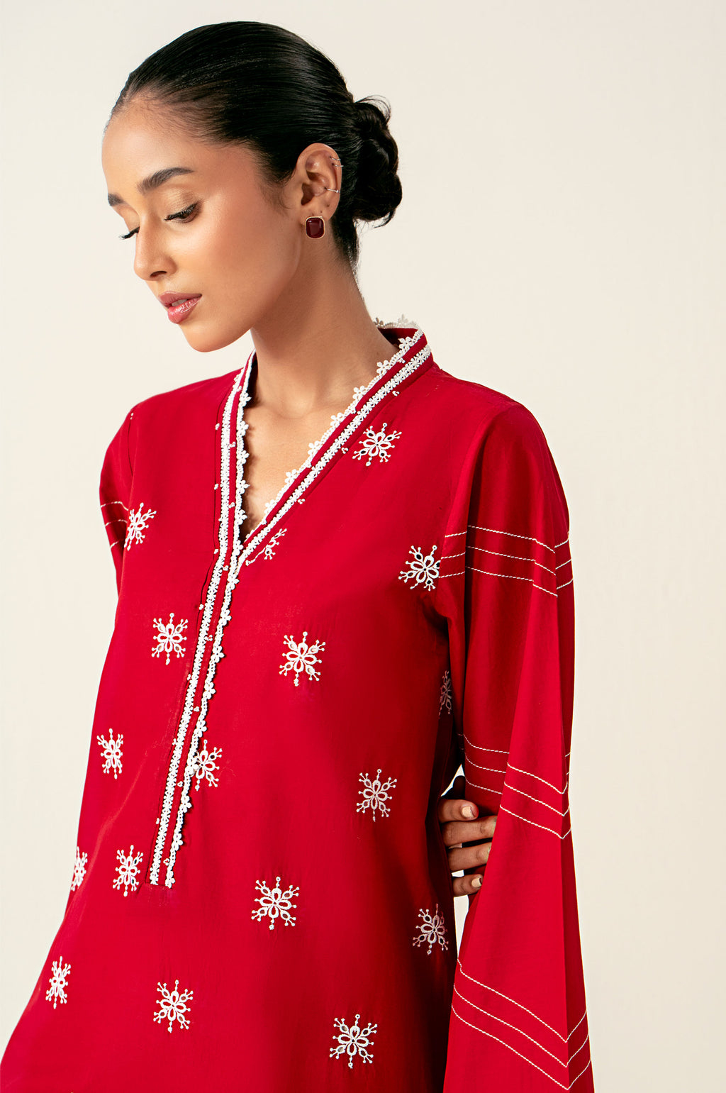 Stitched 1 Piece Embroidered Chikankari Lawn Shirt