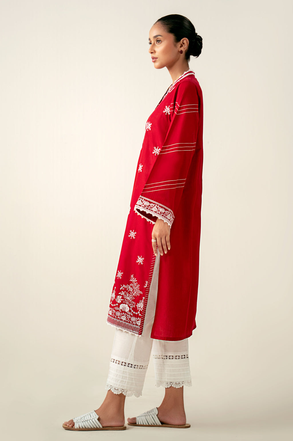 Stitched 1 Piece Embroidered Chikankari Lawn Shirt