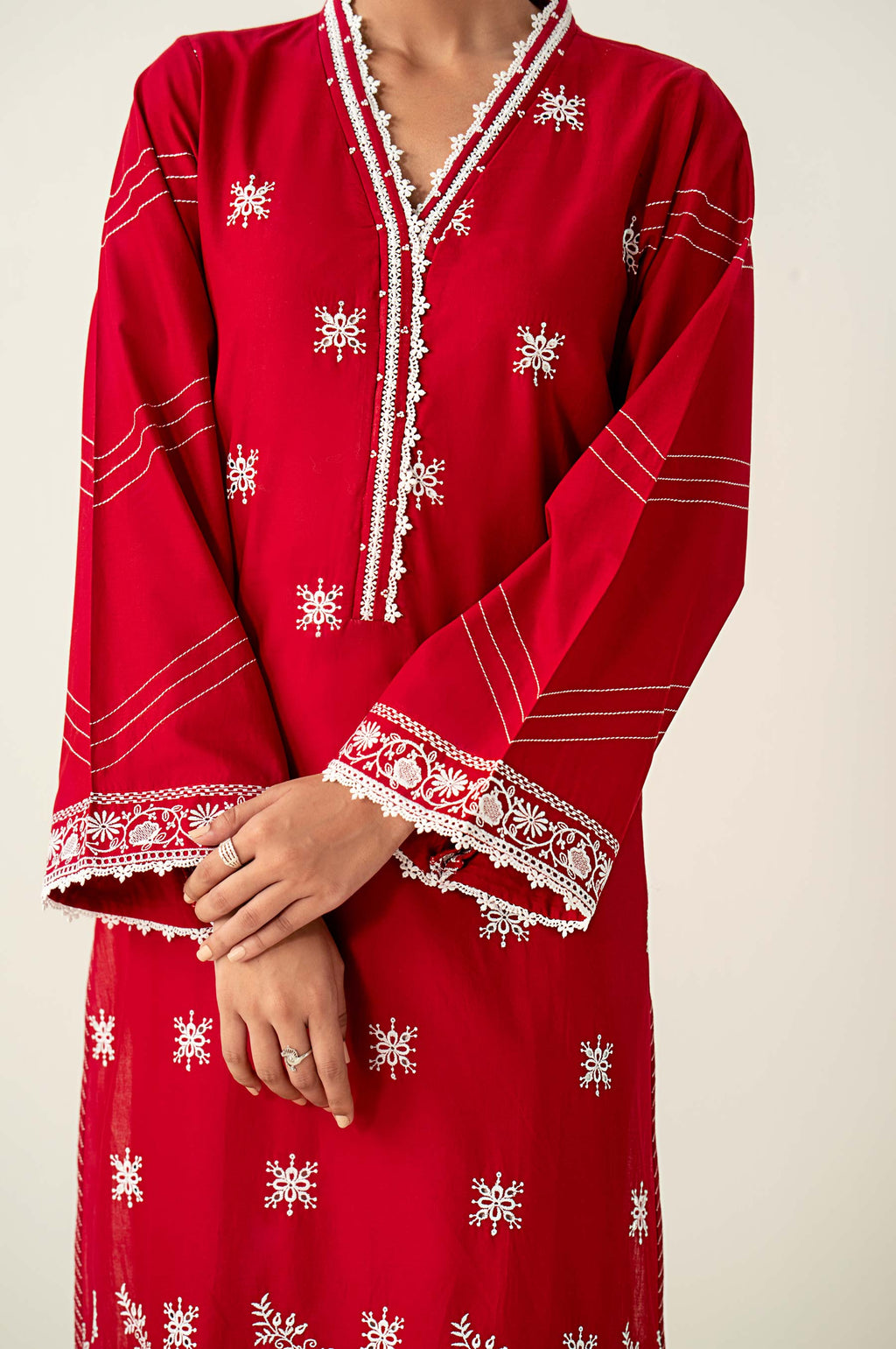 Stitched 1 Piece Embroidered Chikankari Lawn Shirt