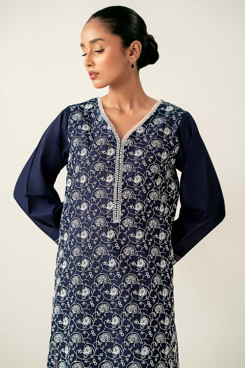 Stitched 1 Piece Embroidered Chikankari Lawn Shirt