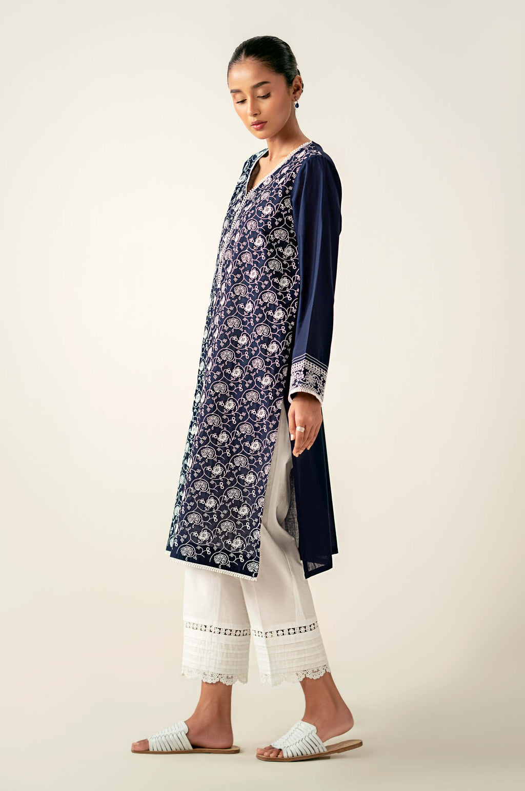 Stitched 1 Piece Embroidered Chikankari Lawn Shirt