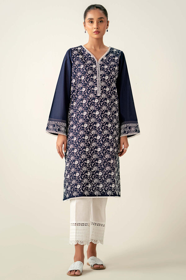 Stitched 1 Piece Embroidered Chikankari Lawn Shirt