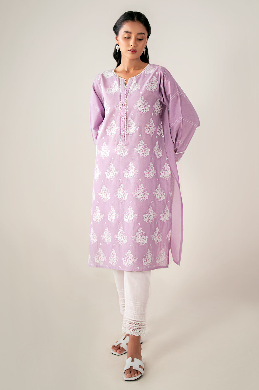Stitched 1 Piece Embroidered Chikankari Lawn Shirt