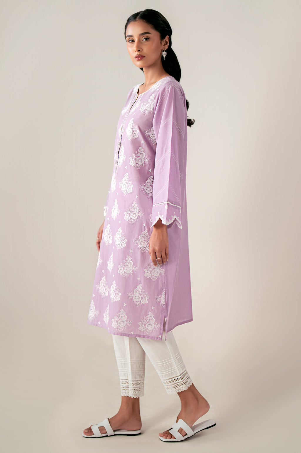 Stitched 1 Piece Embroidered Chikankari Lawn Shirt