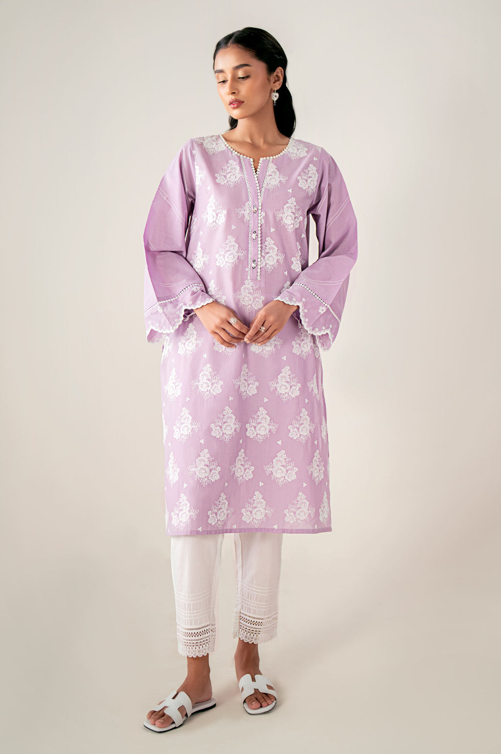 Stitched 1 Piece Embroidered Chikankari Lawn Shirt
