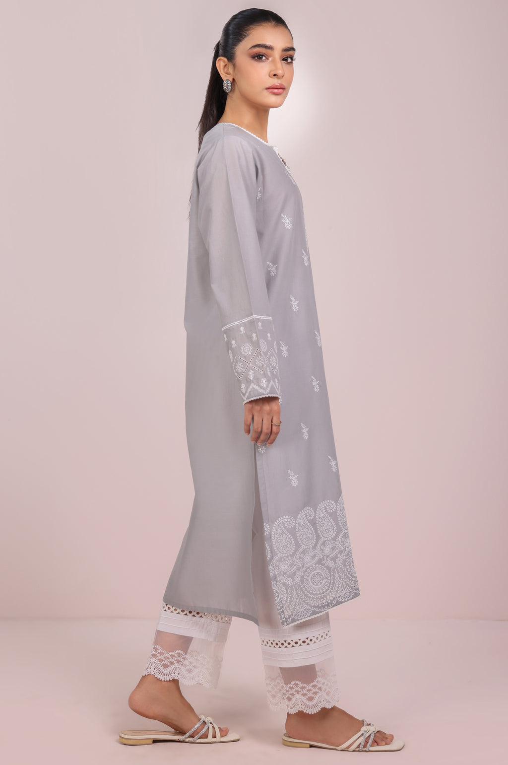 Stitched 1 Piece Embroidered Chikankari Lawn Shirt