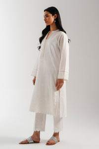 Stitched 1 Piece Dyed Embroidered Irish Chikankari Shirt
