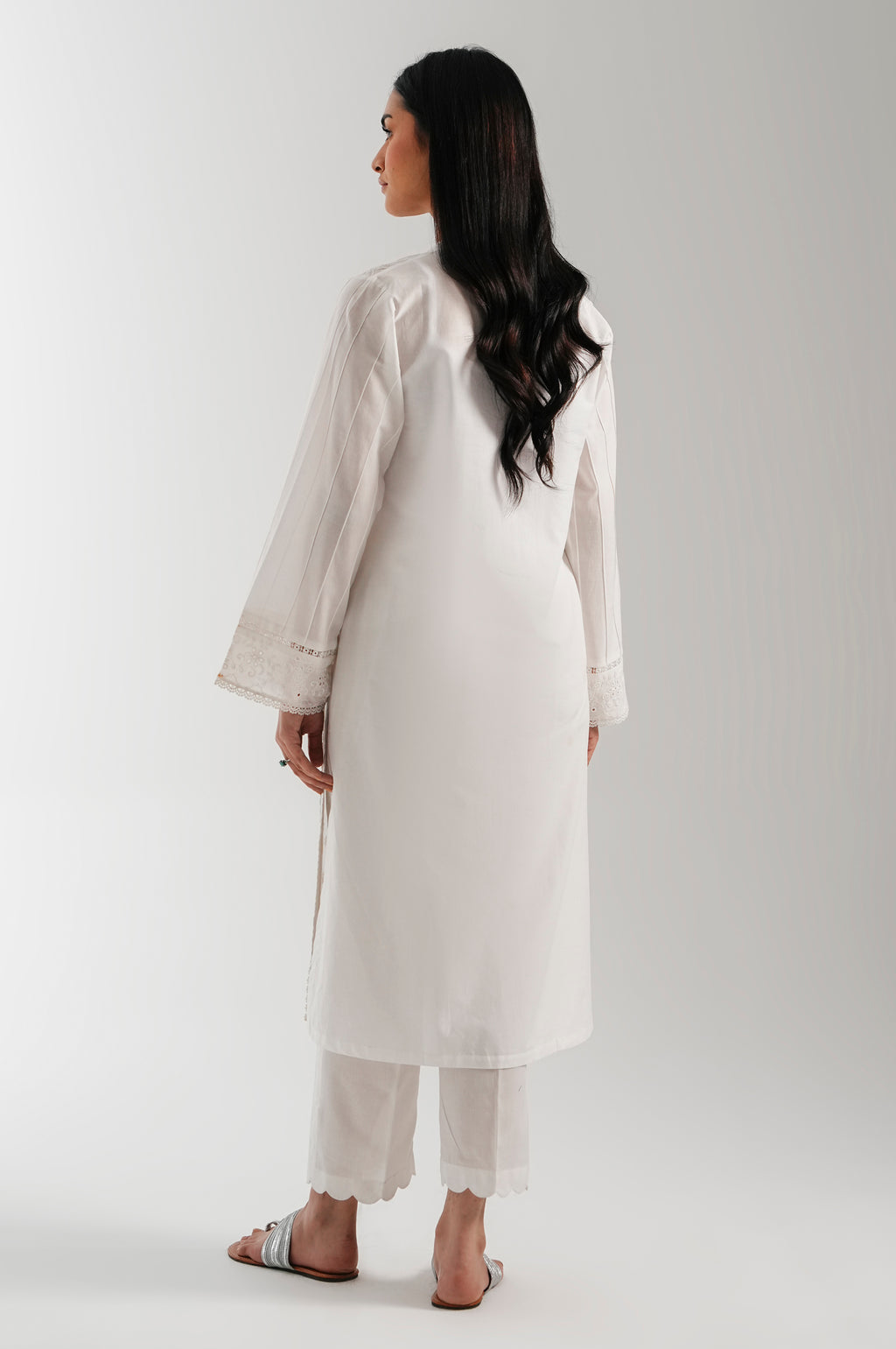 Stitched 1 Piece Dyed Embroidered Irish Chikankari Shirt