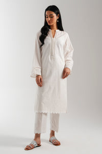 Stitched 1 Piece Dyed Embroidered Irish Chikankari Shirt