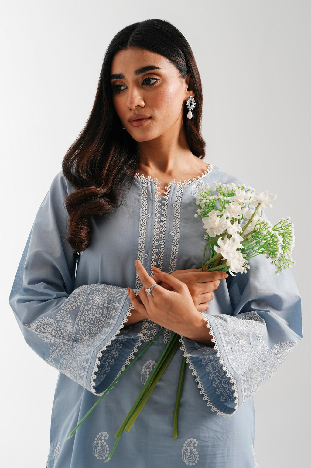 Stitched 1 Piece Embroidered Chikankari Shirt