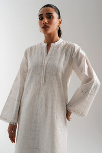 Stitched 1 Piece Embroidered Poplin Chikankari Top