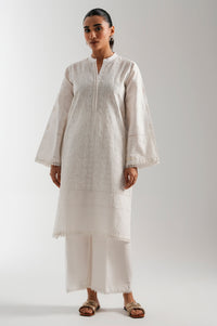 Stitched 1 Piece Embroidered Poplin Chikankari Top
