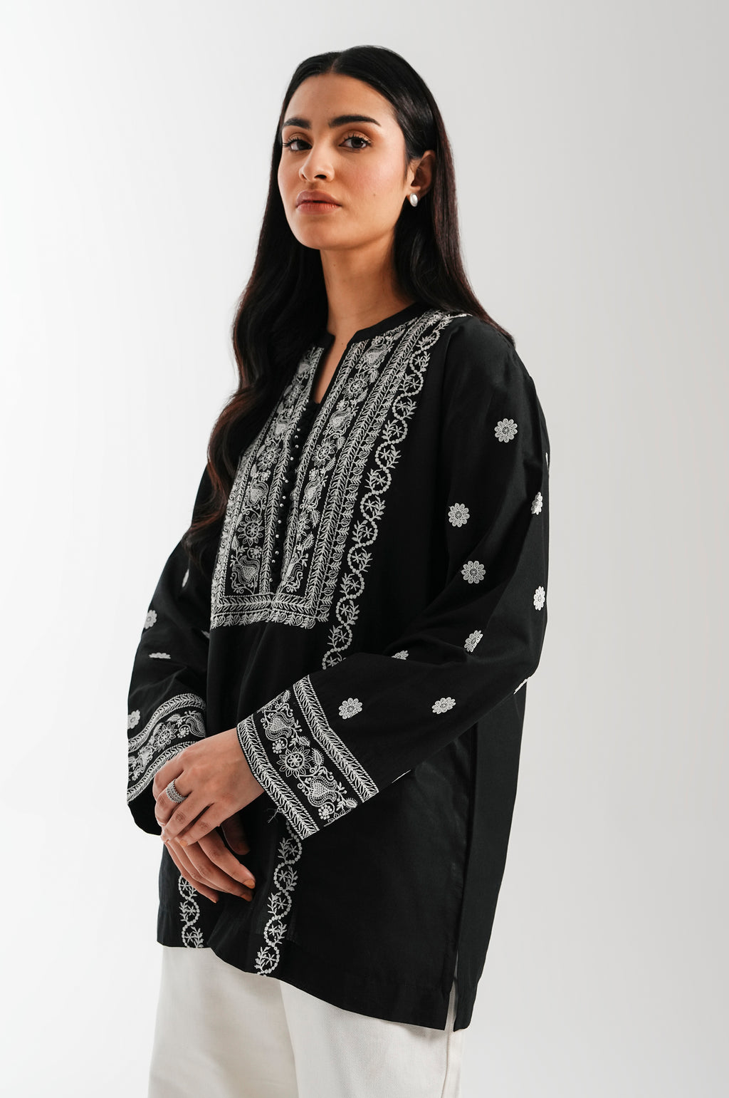 Stitched 1 Piece Embroidered Lawn Chikankari Top