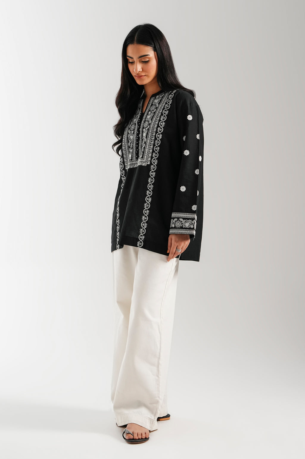 Stitched 1 Piece Embroidered Lawn Chikankari Top