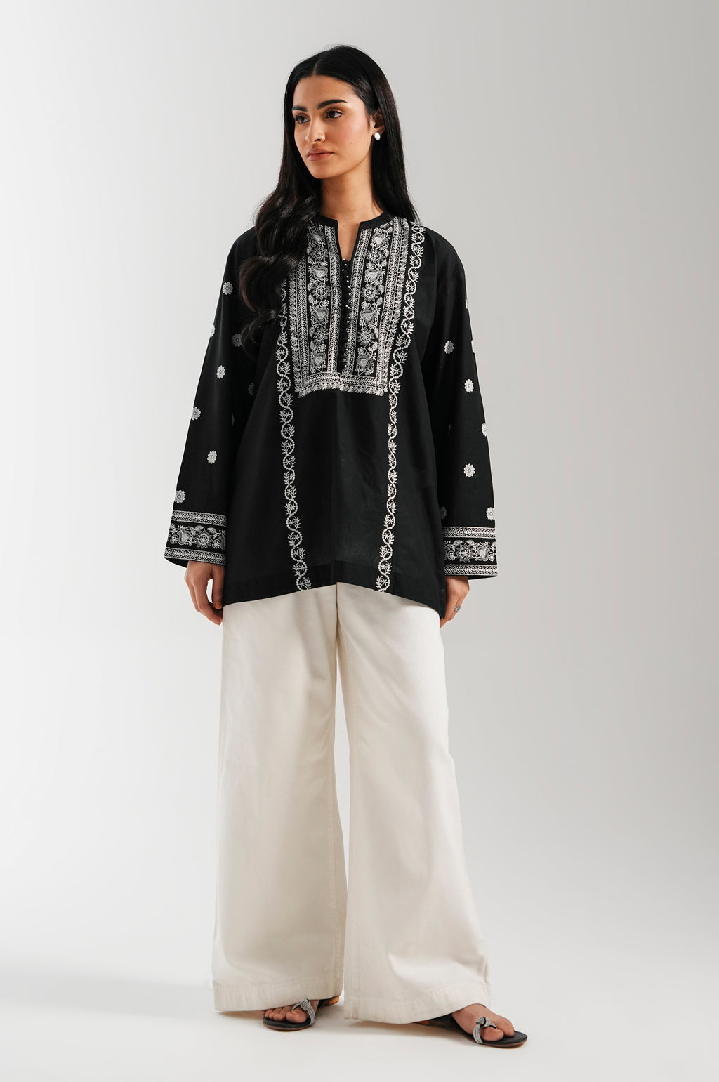 Stitched 1 Piece Embroidered Lawn Chikankari Top