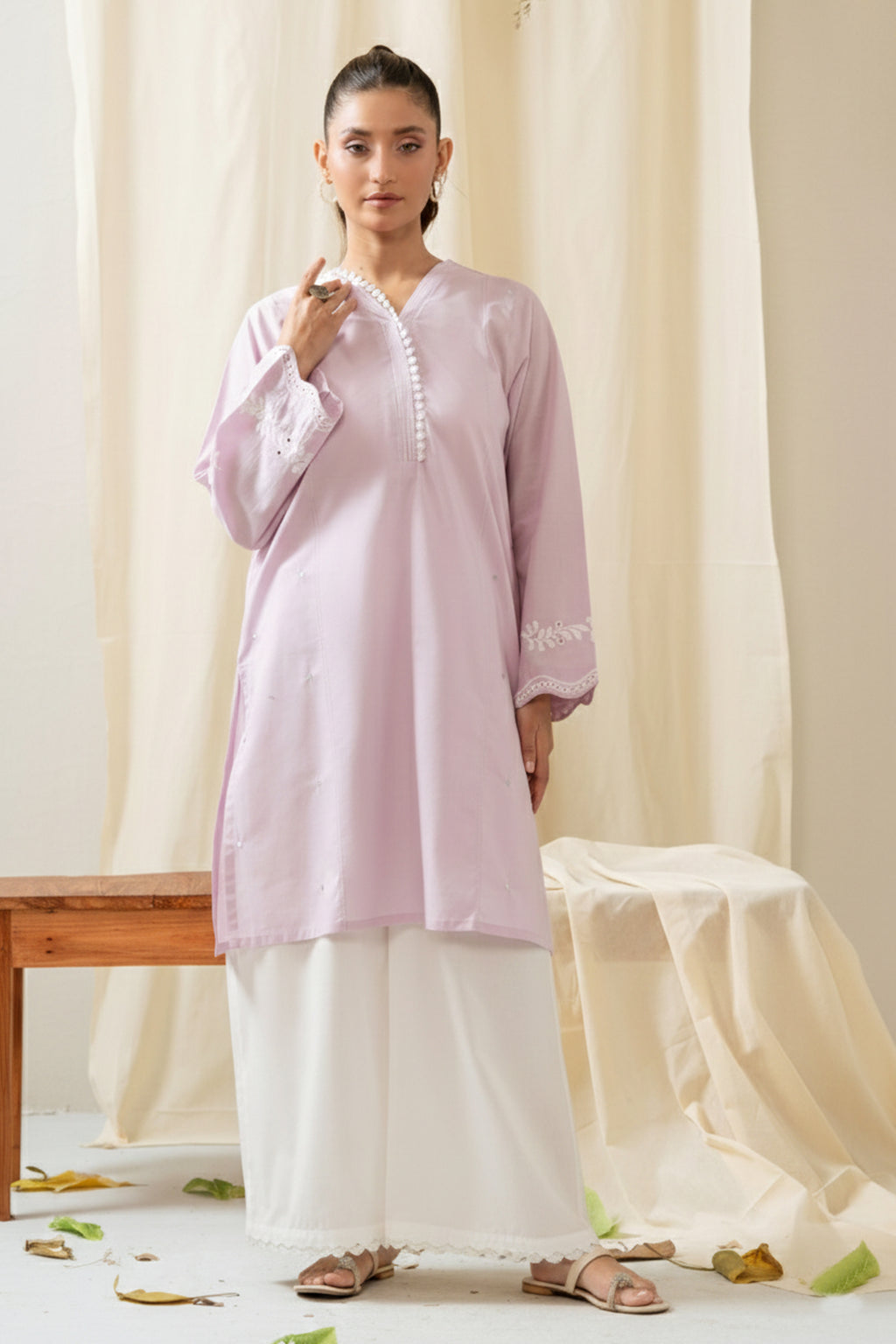 DYED CHIKANKARI LAWN SHIRT