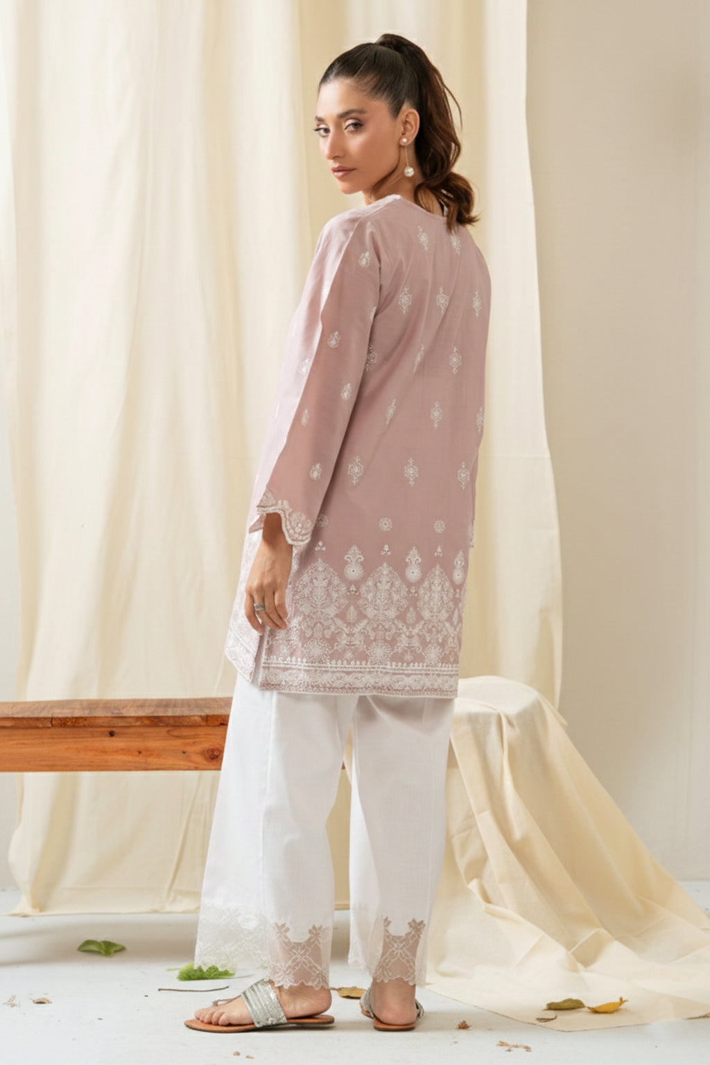 DYED CHIKANKARI LAWN SHIRT