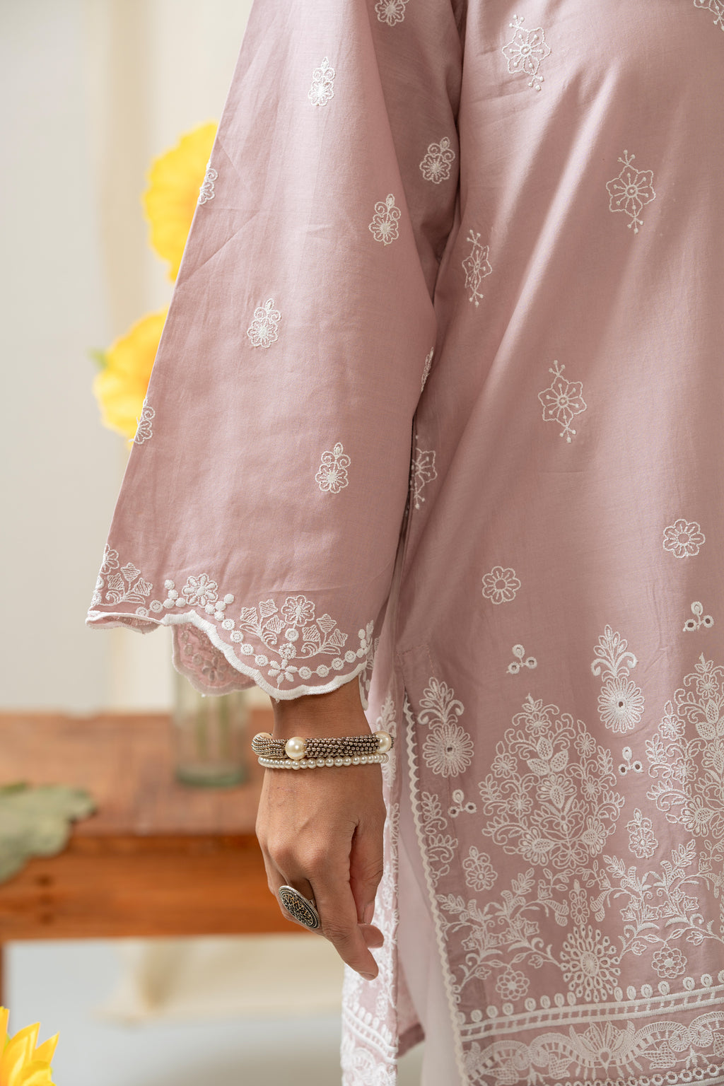 DYED CHIKANKARI LAWN SHIRT