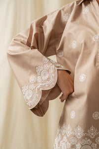 EMBROIDERED CHIKANKARI CAMBRIC STITCHED 1 PIECE SHIRT