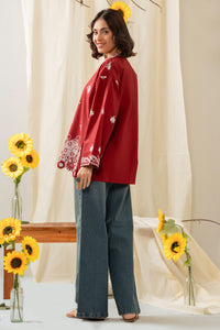 EMBROIDERED CHIKANKARI CAMBRIC STITCHED 1 PIECE SHIRT