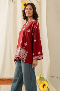 EMBROIDERED CHIKANKARI CAMBRIC STITCHED 1 PIECE SHIRT