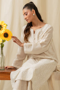 EMBROIDERED CHIKANKARI CAMBRIC STITCHED 1 PIECE SHIRT