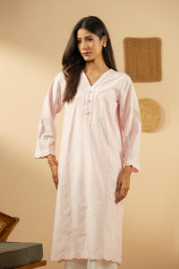 EMBROIDERED CAMBRIC CHIKANKARI STITCHED TOP