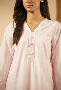 EMBROIDERED CAMBRIC CHIKANKARI STITCHED TOP