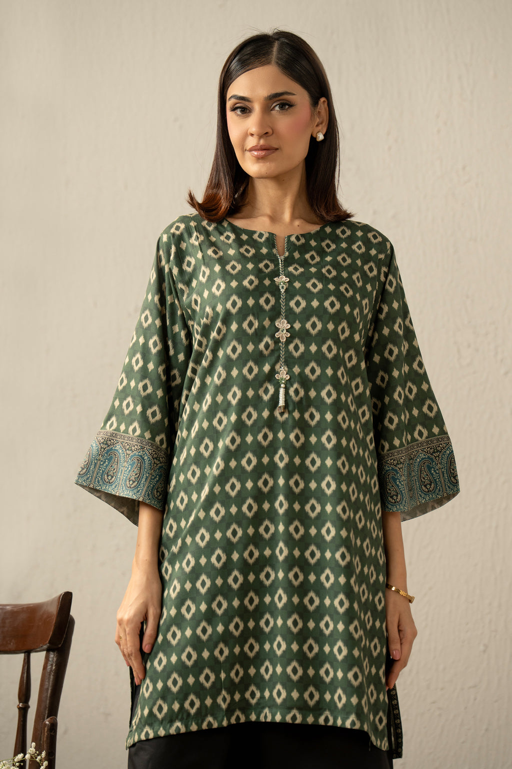 PRINTED VISCOSE STITCHED SHIRT