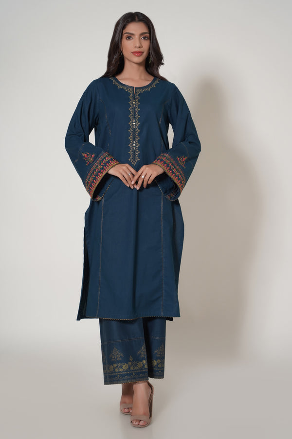 Stitched 2 Piece Cambric Shirt