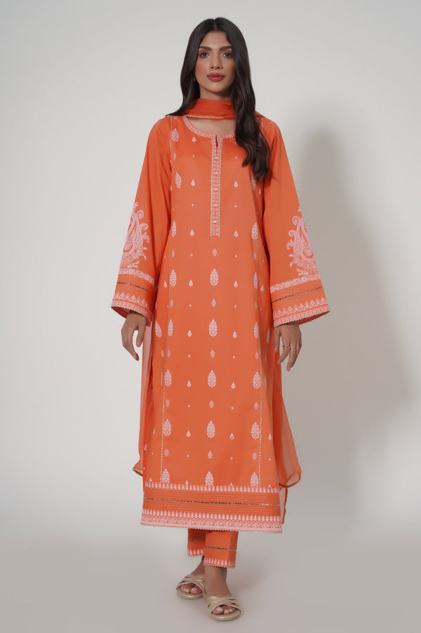 Stitched 2 Piece Puff Printed Lawn Suit
