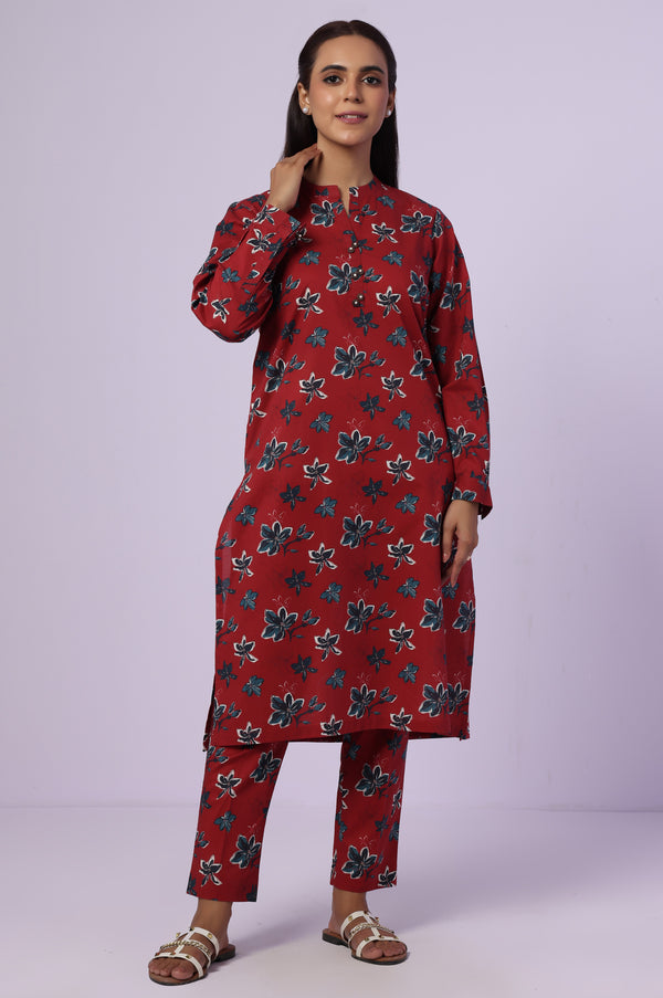 Stitched 2 Piece Printed Cambric Suit