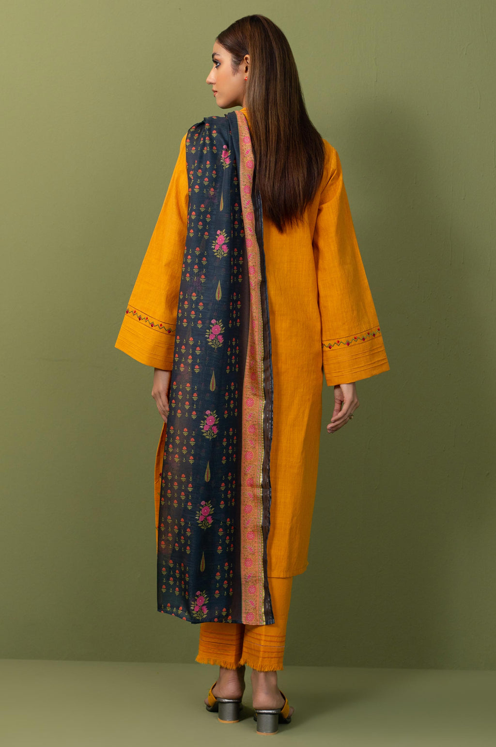 Stitched 2 Piece Both Side Slub Embroidered Suit