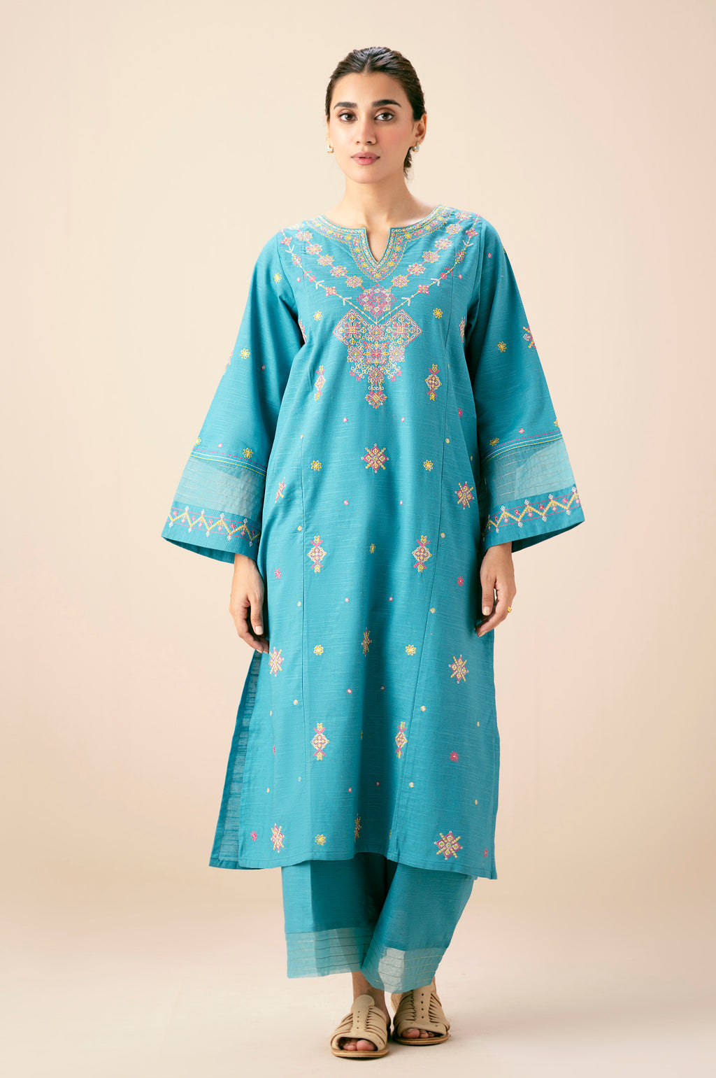 EMBROIDERED SHIRT BOTTOM SUIT