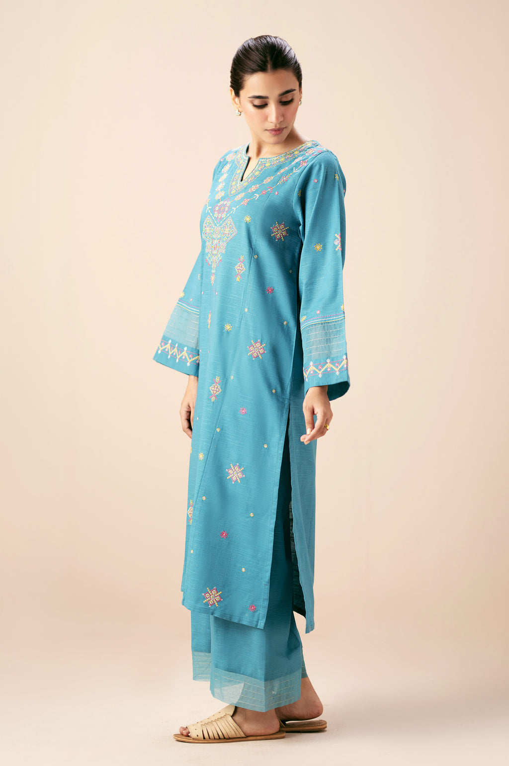 EMBROIDERED SHIRT BOTTOM SUIT