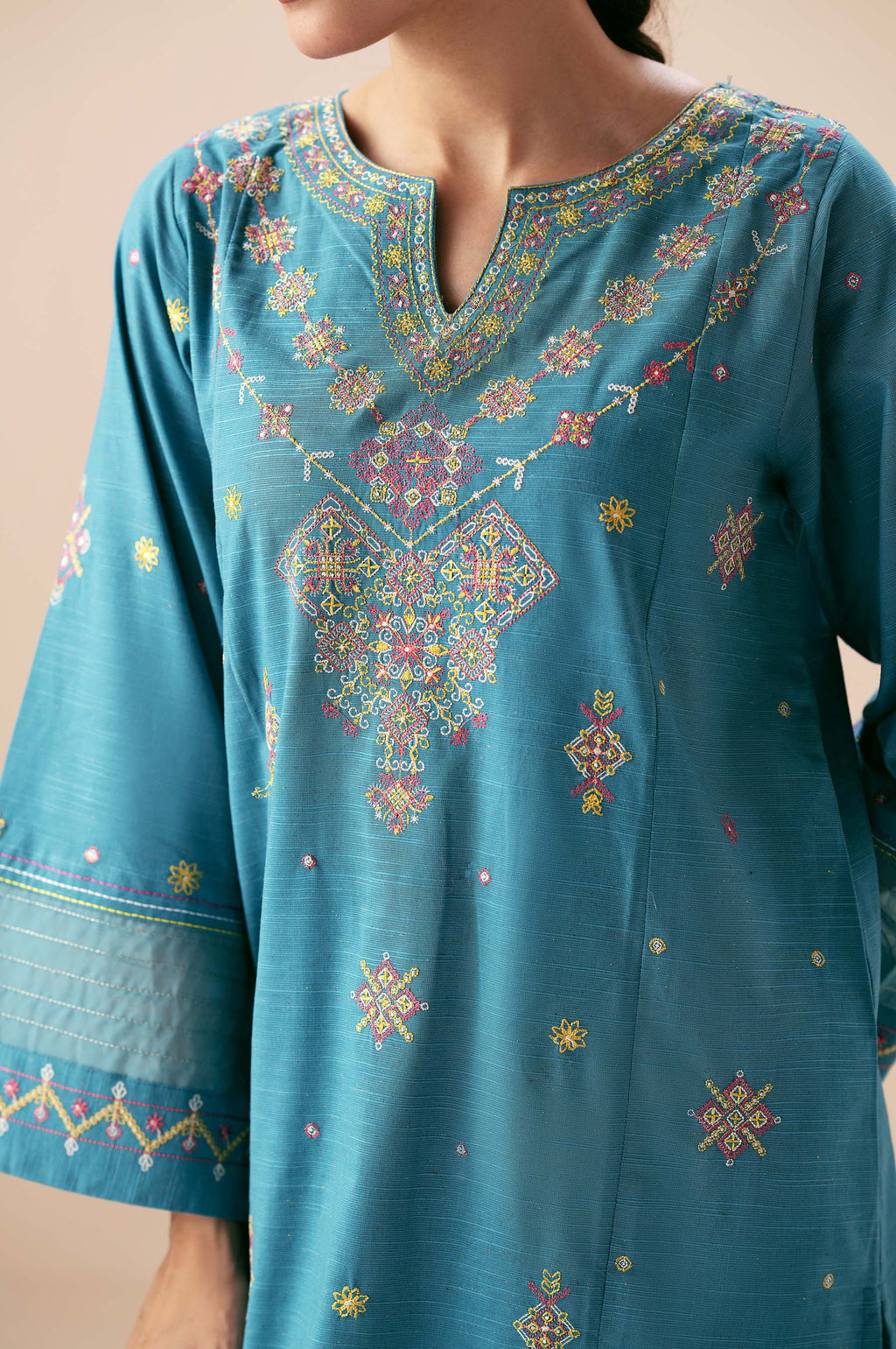 EMBROIDERED SHIRT BOTTOM SUIT