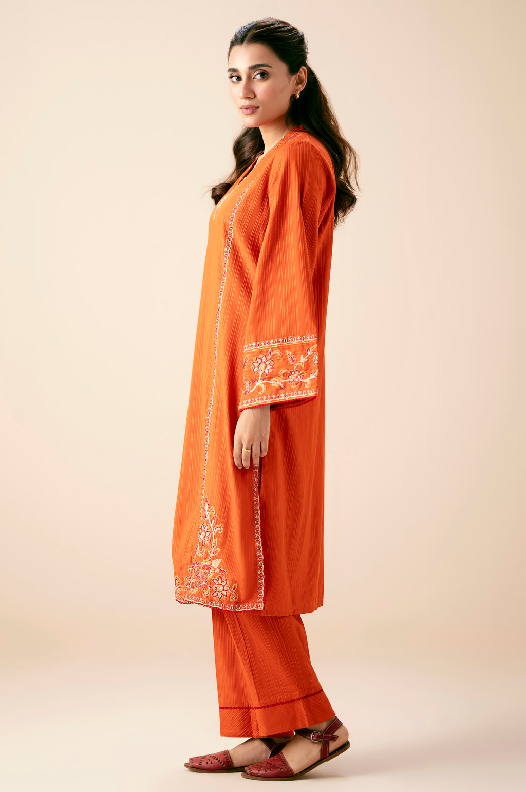 Stitched 2 Piece Textured Slub Suit