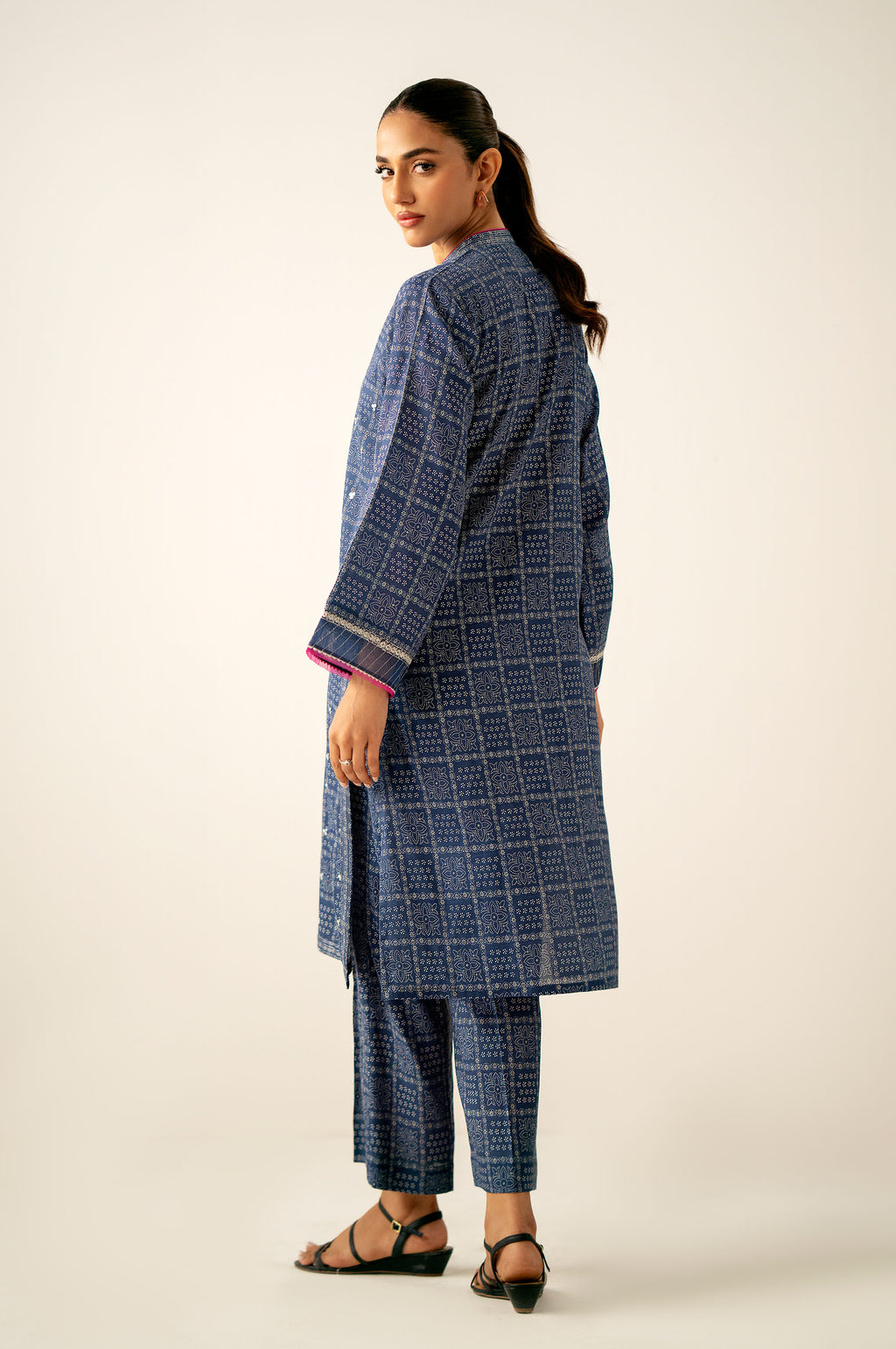 Stitched 2 Piece Printed Raw Silk Suit