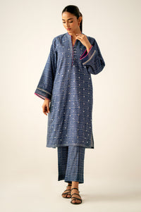 Stitched 2 Piece Printed Raw Silk Suit