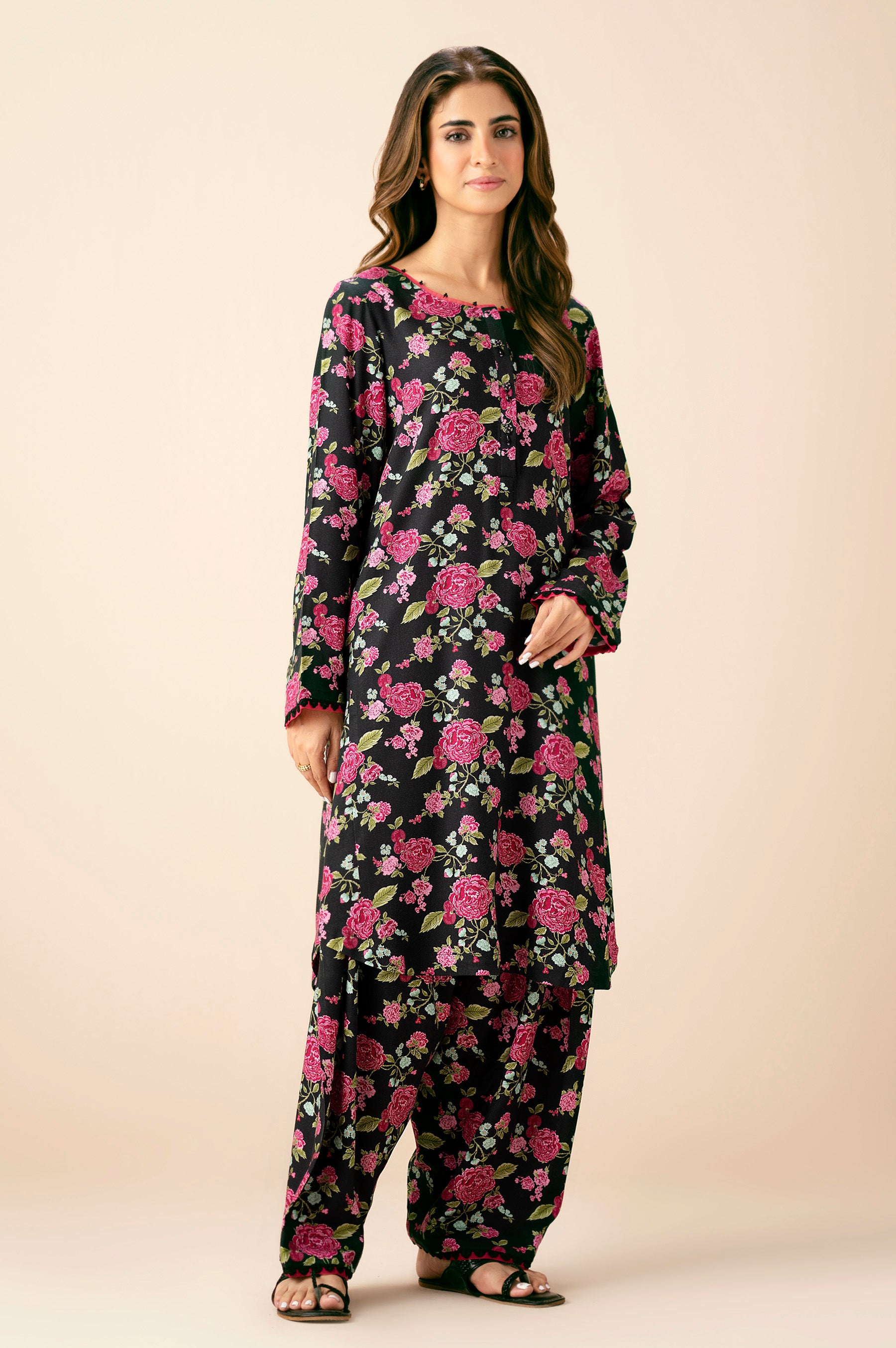 STITCHED PRINTED SHIRT BOTTOM