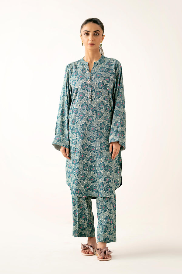 Stitched 2 Piece Printed Viscose Crepe Suit