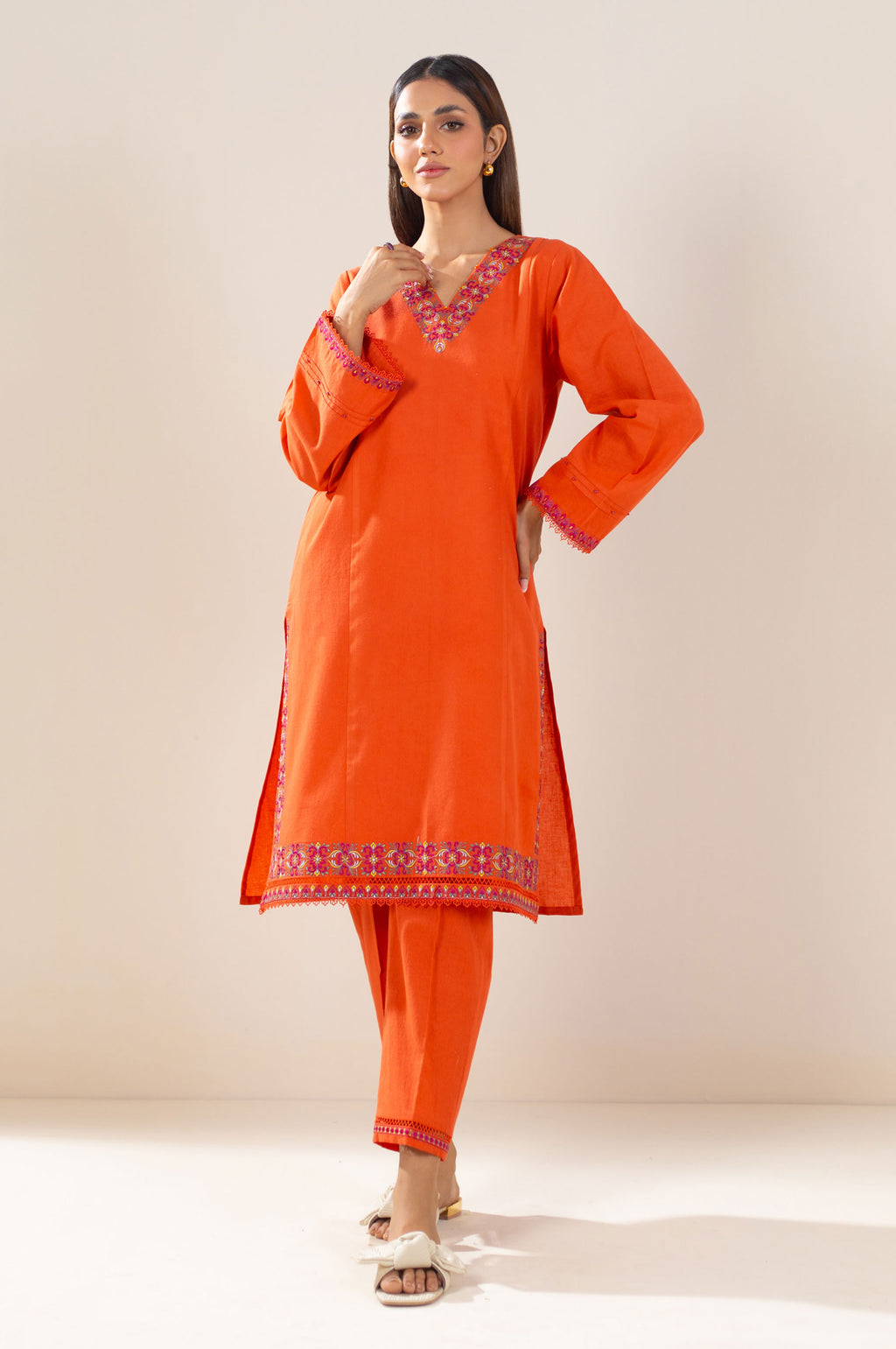 Stitched 2 Piece Embroidered Lawn Suit