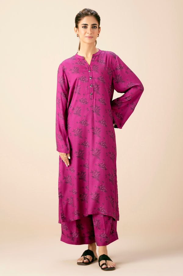 Stitched 2 Piece Printed Viscose Crepe Suit