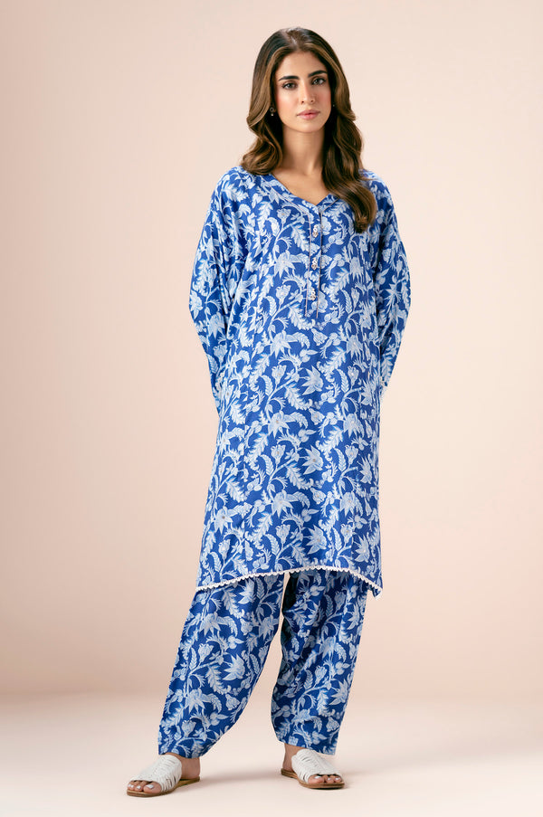 Stitched 2 Piece Printed Embroidered Viscose Crepe Suit