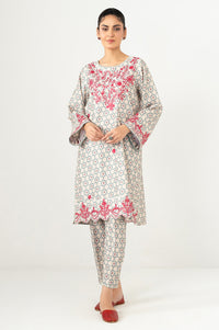 Stitched 2 Piece Embroidered Oak Silk Suit