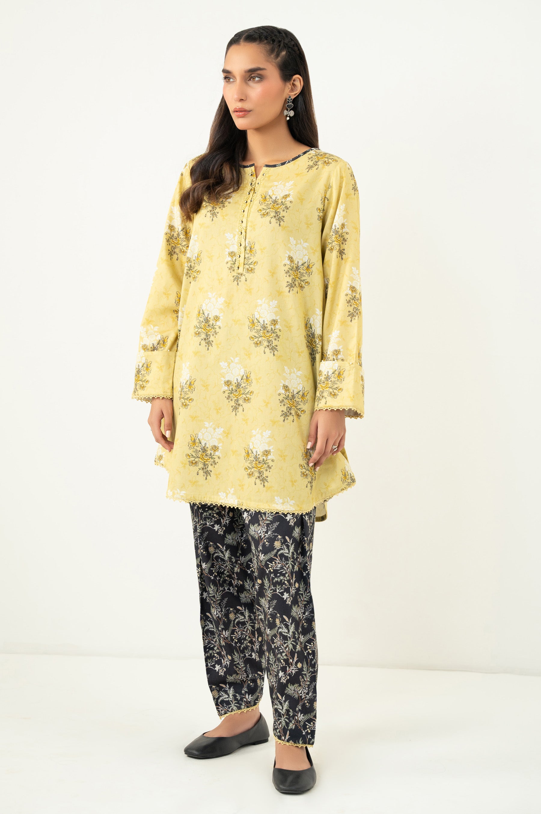 STITCHED PRINTED SHIRT BOTTOM