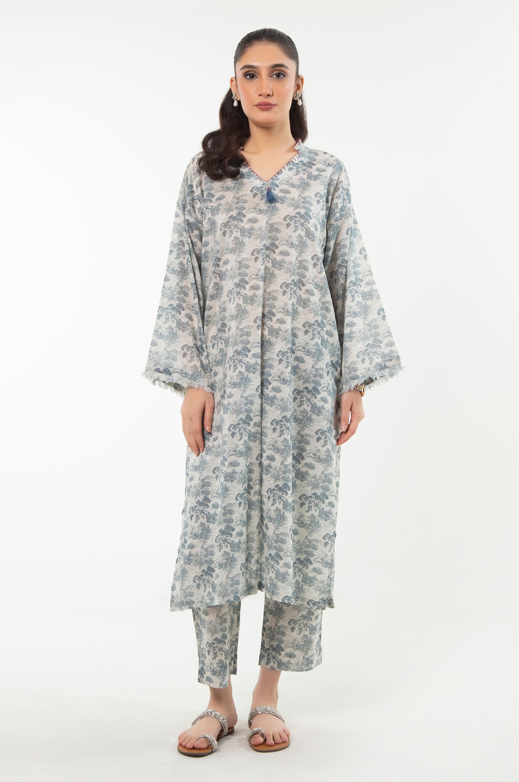 STITCHED PRINTED SHIRT BOTTOM