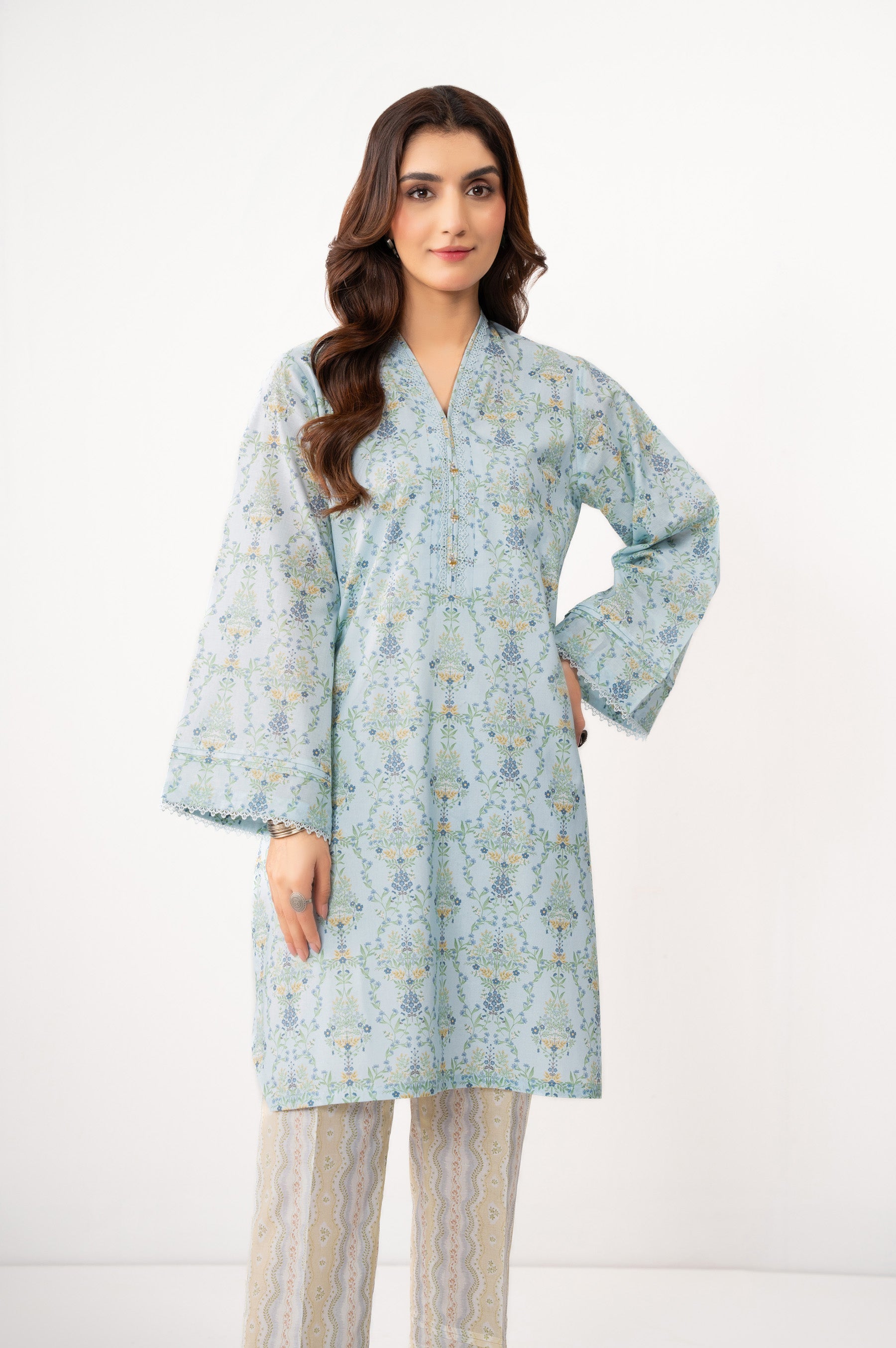 STITCHED PRINTED SHIRT BOTTOM
